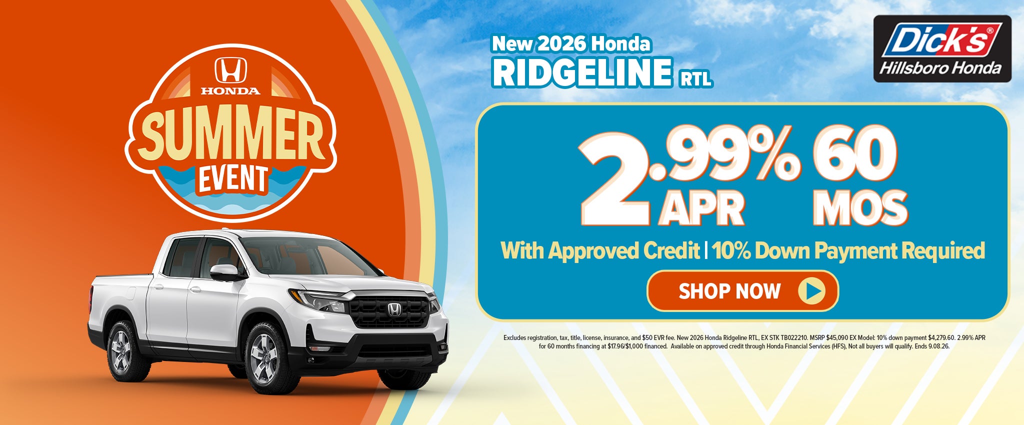 New 2026 Honda Ridgeline Offer in Hillsboro, OR