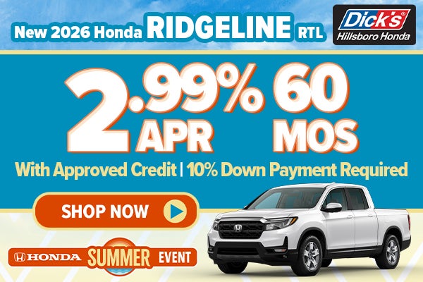 New 2026 Honda Ridgeline Offer in Hillsboro, OR