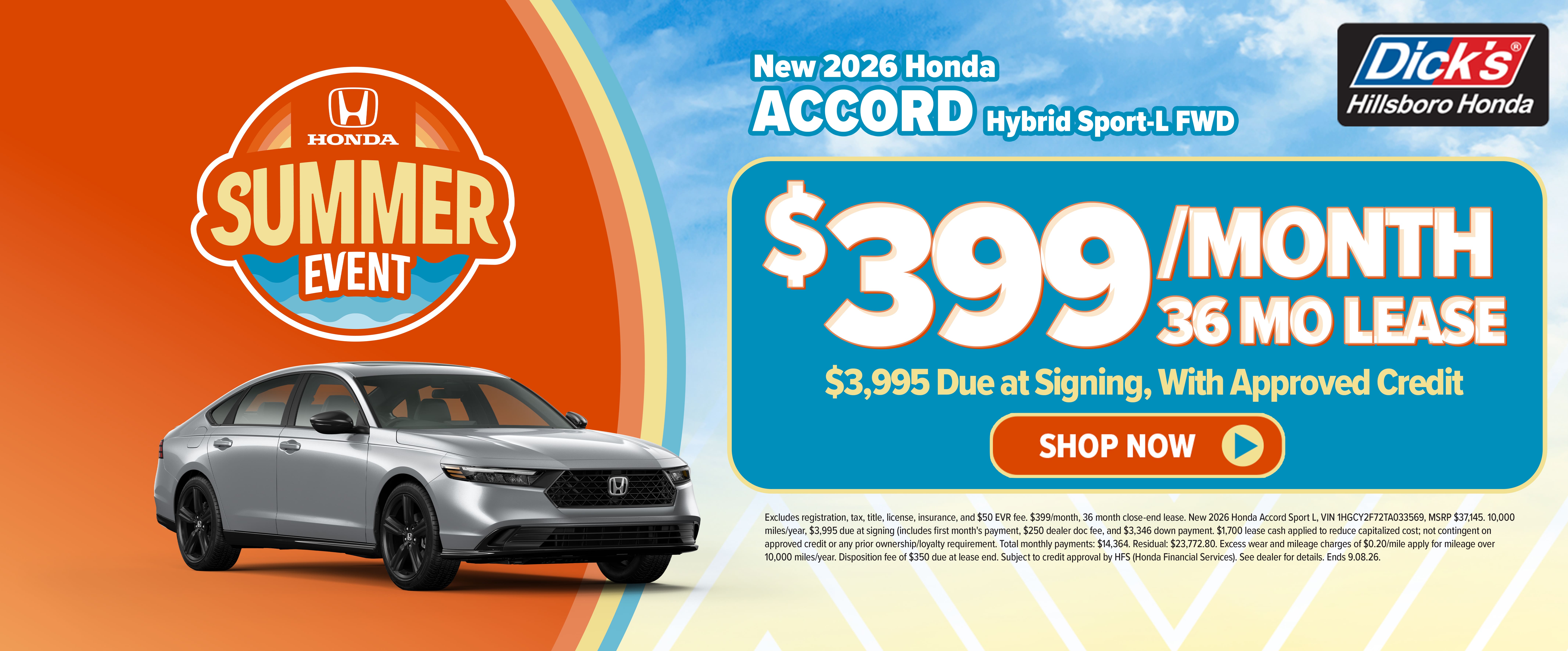 New 2026 Honda Accord Hybrid Offer in Hillsboro, OR