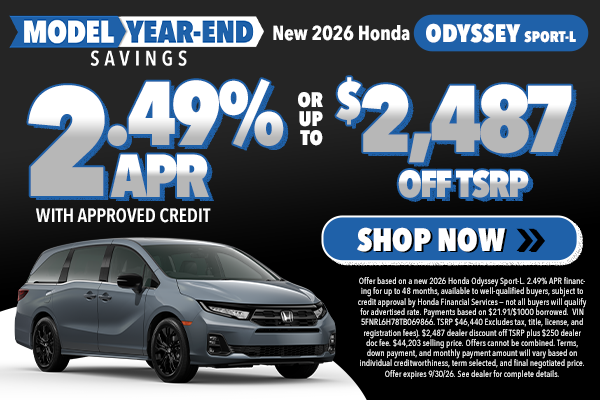 NEW 2026 HONDA ODYSSEY SPORT-L