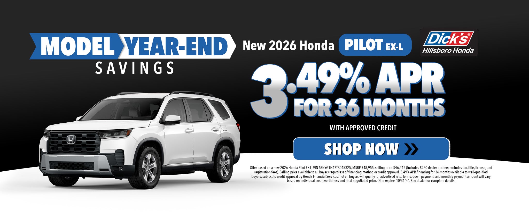 Model Year End Saving Event PILOT