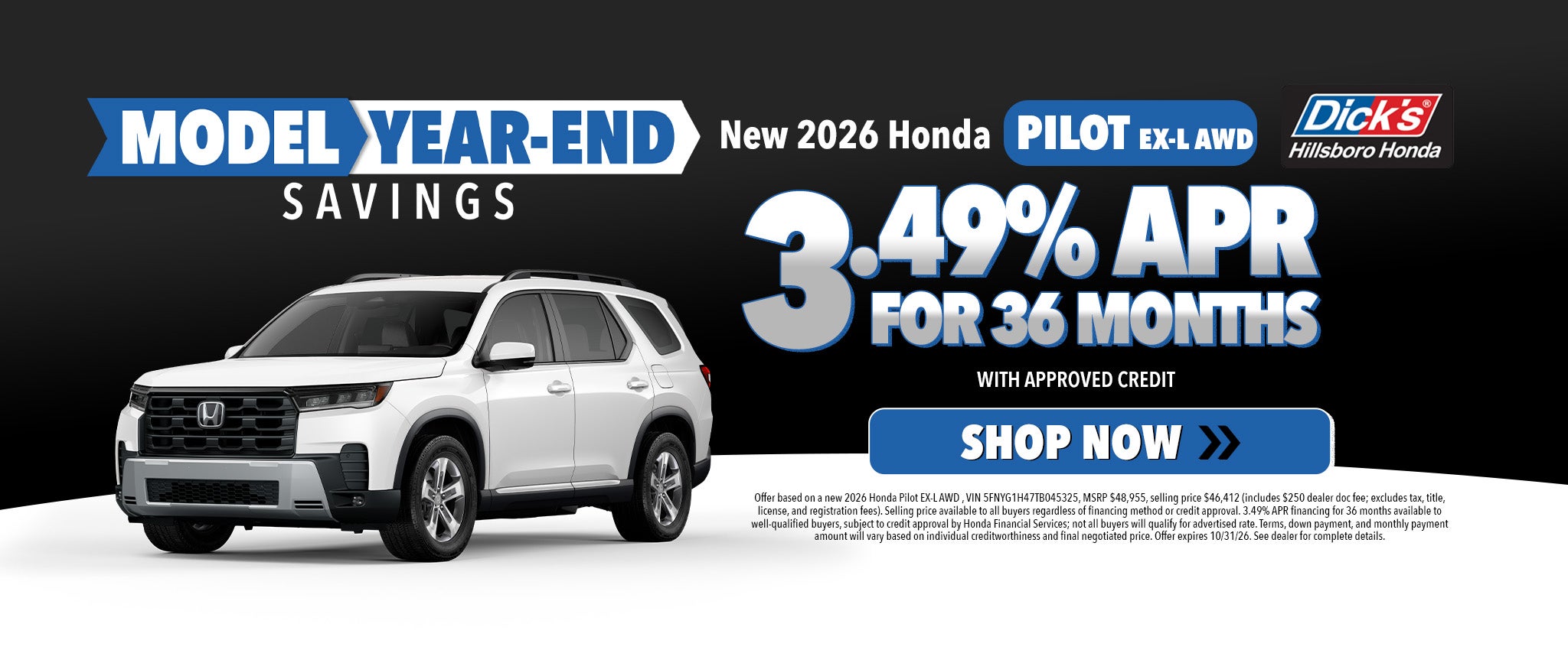 Model Year End Saving Event PILOT